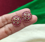 Rangoli stud(ruby,white)