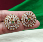 Kundan annam stud(green)