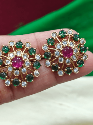 Flower multi color stud
