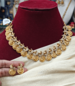 Lakshmi peacock kasu necklace