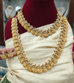 Peacock lakshmi kasu bridal set