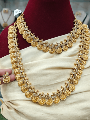 Peacock lakshmi kasu bridal set