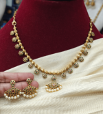 Gold green necklace