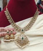 Peacock mango kundan necklace