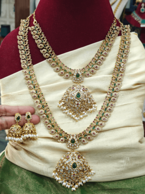 Peacock mango kundan bridal set