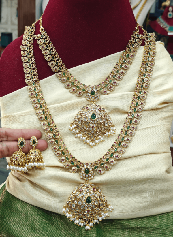 Peacock mango kundan bridal set