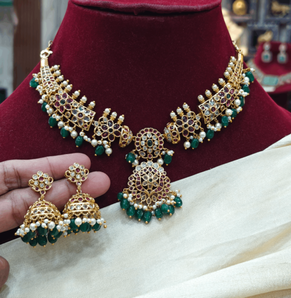 3 in 1 Bead necklace with jhumka