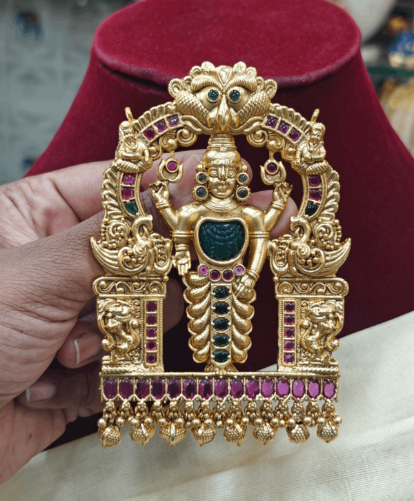 Narayana carved stone pendant
