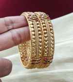 Antique jadau lock type bangles