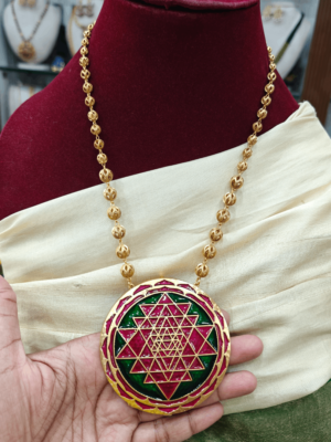 Sri chakra pendant with chain