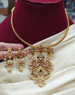 Double peacock statement kanti necklace