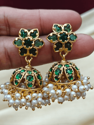 Poo kodai jhumka(green)