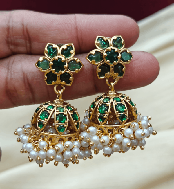 Poo kodai jhumka(green)