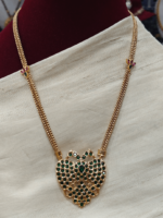 Impon gandaberunda pendant with double line lotus(green)