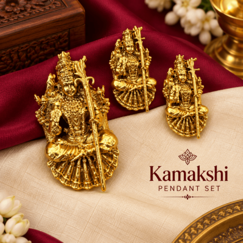 3D kamakshi pendant set