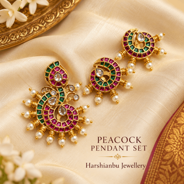 Peacock pendant set