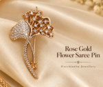 AD stone leaf dsign saree brooch