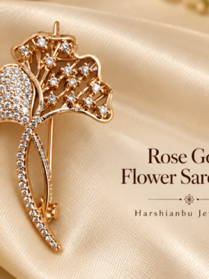 AD stone leaf dsign saree brooch